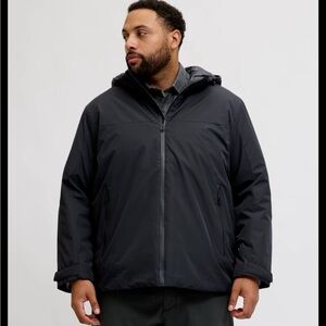Lands' End Men's Black Hooded Performance Jacket